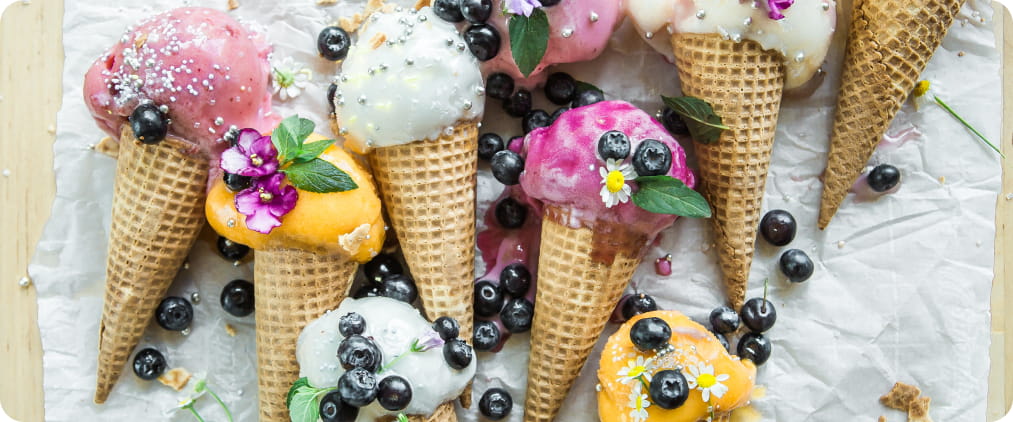 Icecream with blueberry